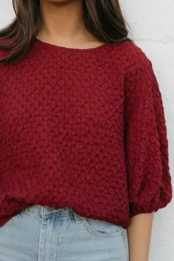 Dongguan Huoyoung Apparel Co Adrianne Top-Burgundy Red New