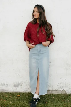Dongguan Huoyoung Apparel Co Adrianne Top-Burgundy Red New