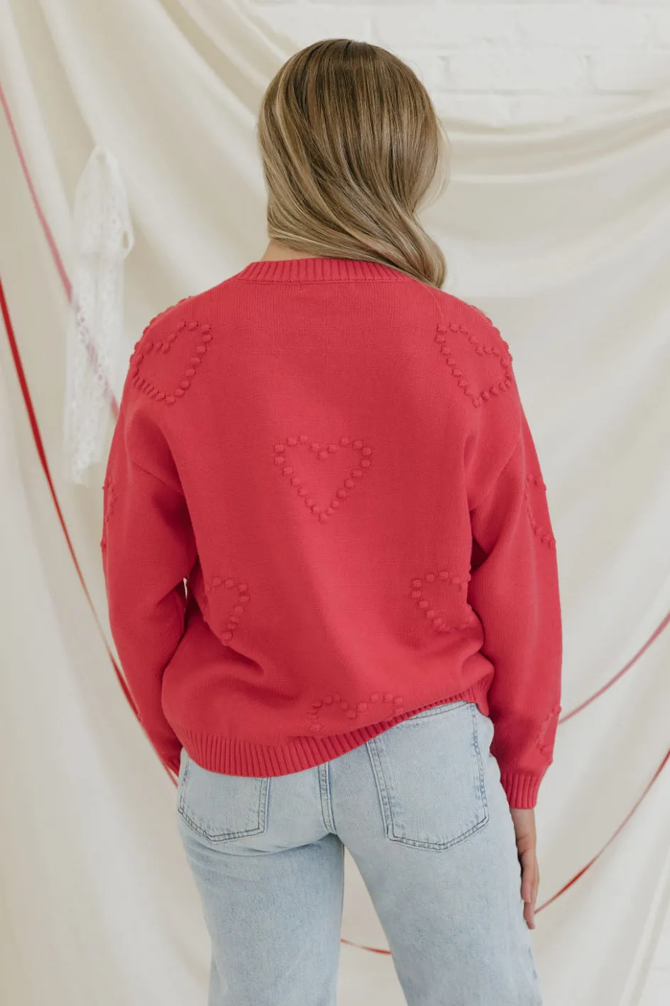 Dongguan Huoyoung Apparel Co All My Heart Sweater-Bright Pink New