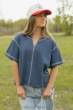 Dongguan Huoyoung Apparel Co Alyssa Top-Navy Blue Best