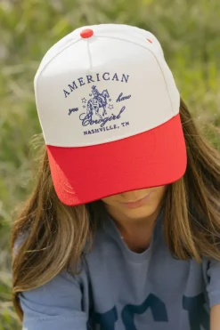 Faire American Cowgirl Trucker Hat Red/Blue New