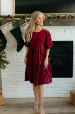 Dongguan Huoyoung Apparel Co Ames Dress-Burgundy Red Online