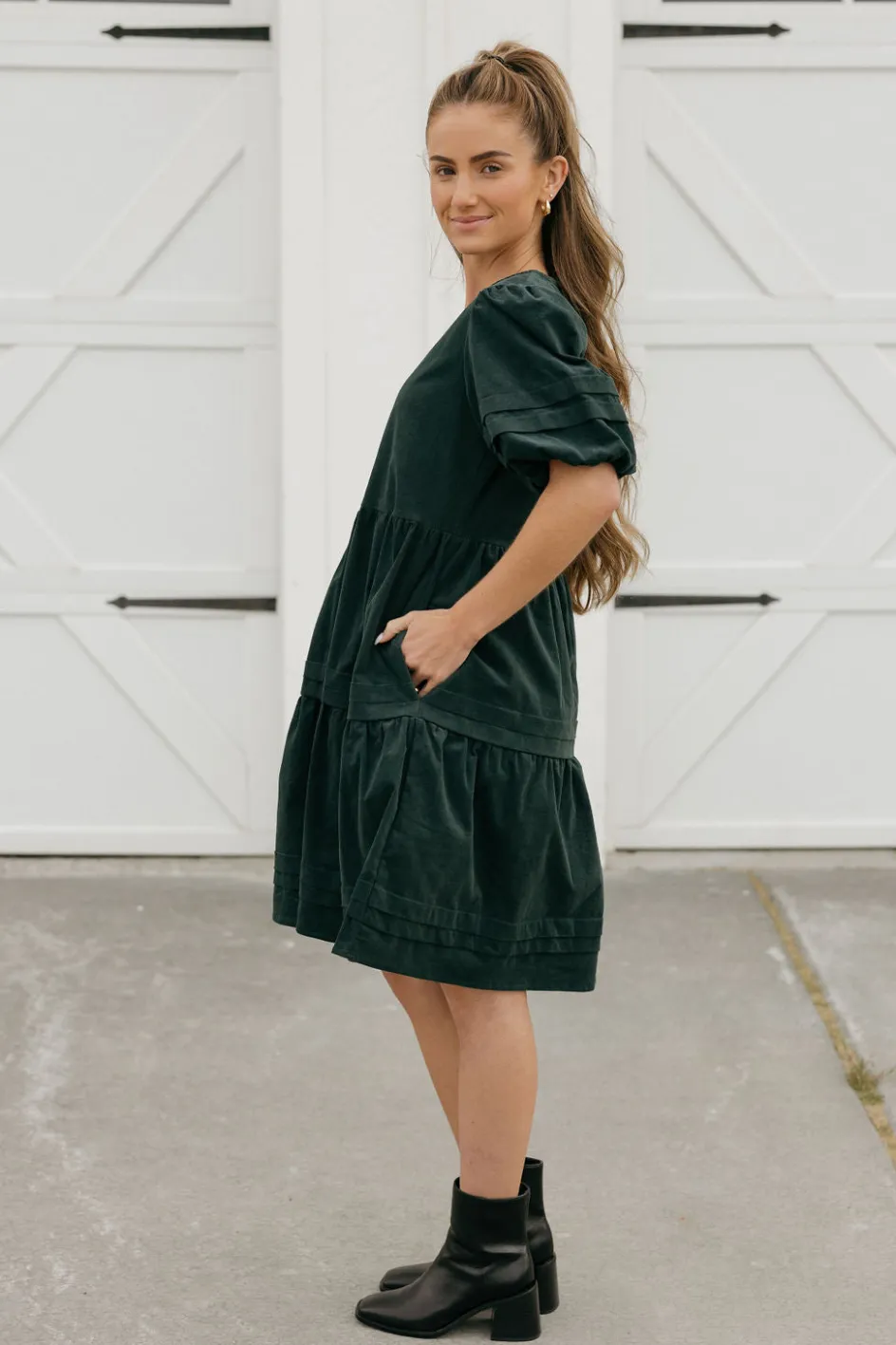 Dongguan Huoyoung Apparel Co Ames Dress-Forest Green Clearance