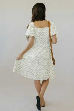 Tea N Rose Annabelle Dress-Cream Floral Neutral New