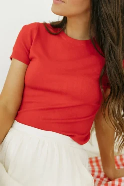 Tea N Rose Ashton Top- Red Sale
