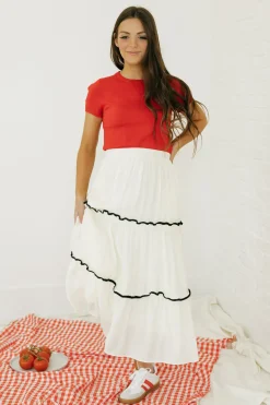 Tea N Rose Ashton Top- Red Sale
