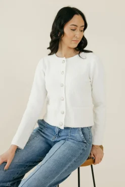 Blu Pepper Beckham Cardigan-Ivory White Online