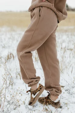 Tea N Rose Believer Joggers-Cocoa Brown Online