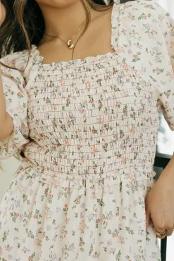 Dongguan Huoyoung Apparel Co Belle Dress-Apricot Floral Neutral Clearance