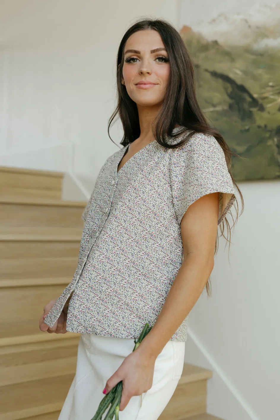 Dongguan Huoyoung Apparel Co Beverly Top-Natural Floral Neutral Best