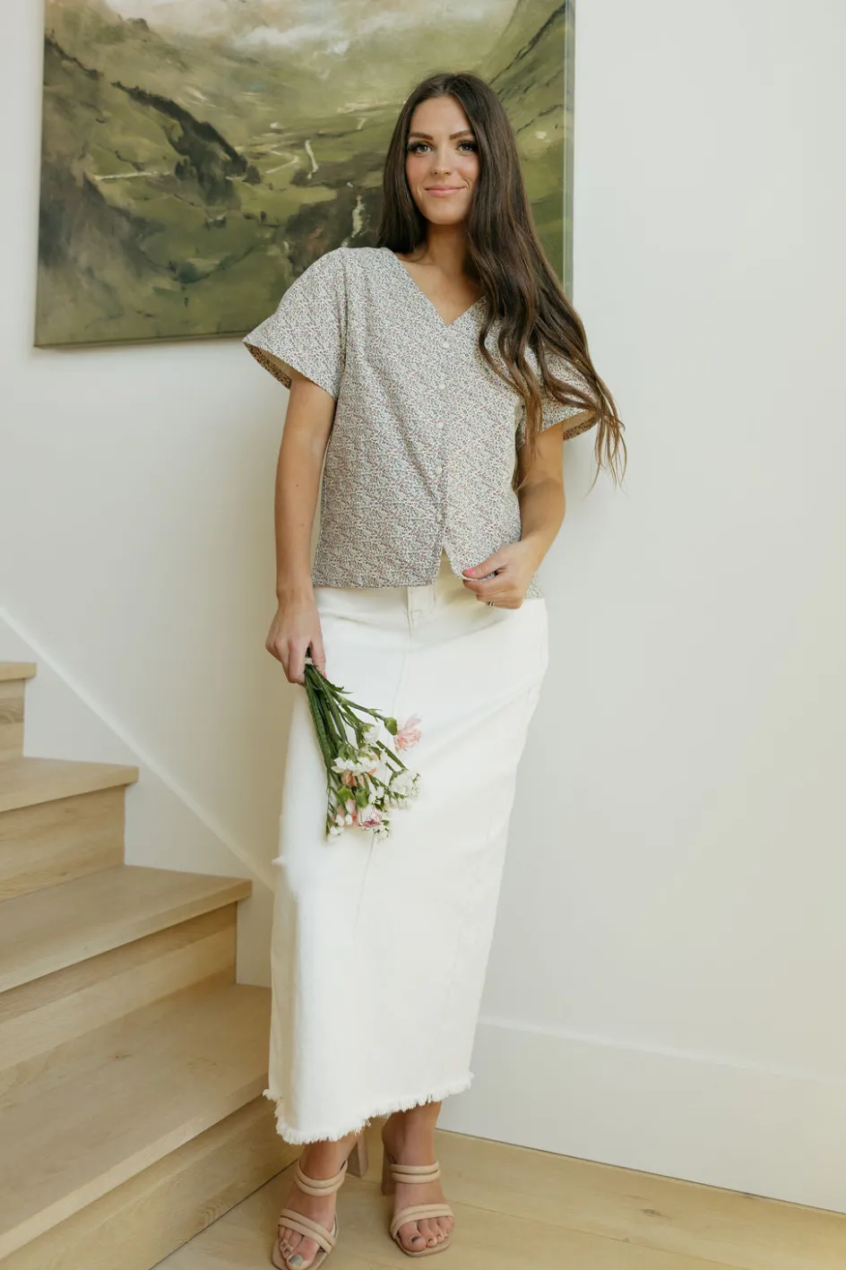 Dongguan Huoyoung Apparel Co Beverly Top-Natural Floral Neutral Best
