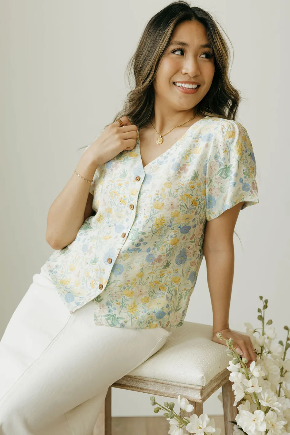 Dongguan Huoyoung Apparel Co Beverly Top-Pale Floral Yellow Best