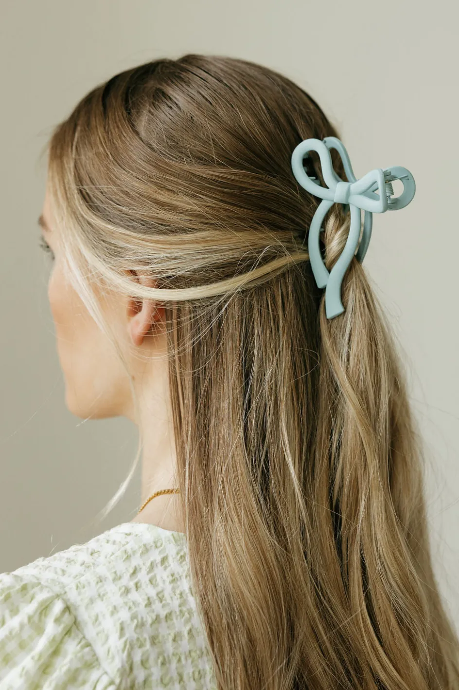 Ali Express Bow Claw Clip- Aqua Fashion