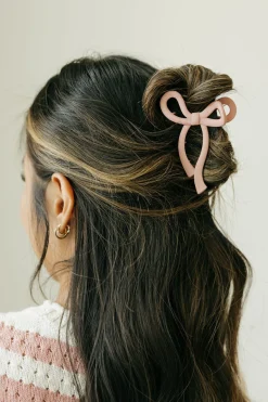 Ali Express Bow Claw Clip- Rose Hot