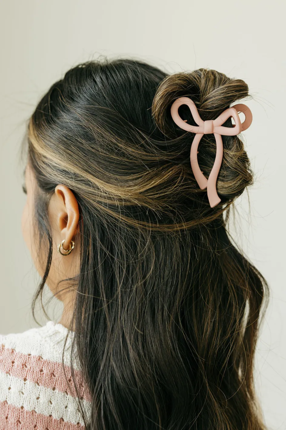 Ali Express Bow Claw Clip- Rose Hot