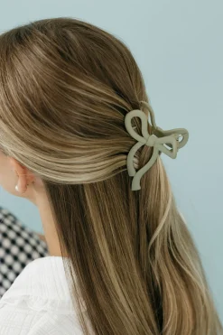Ali Express Bow Claw Clip- Sage Best