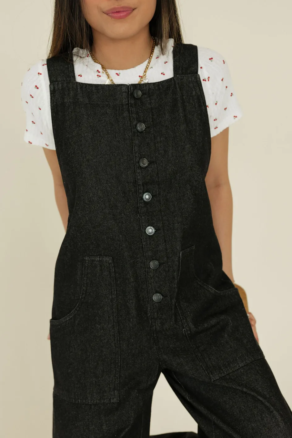 Sweet Lovely by Jen Bradford Overalls-Vintage Black New