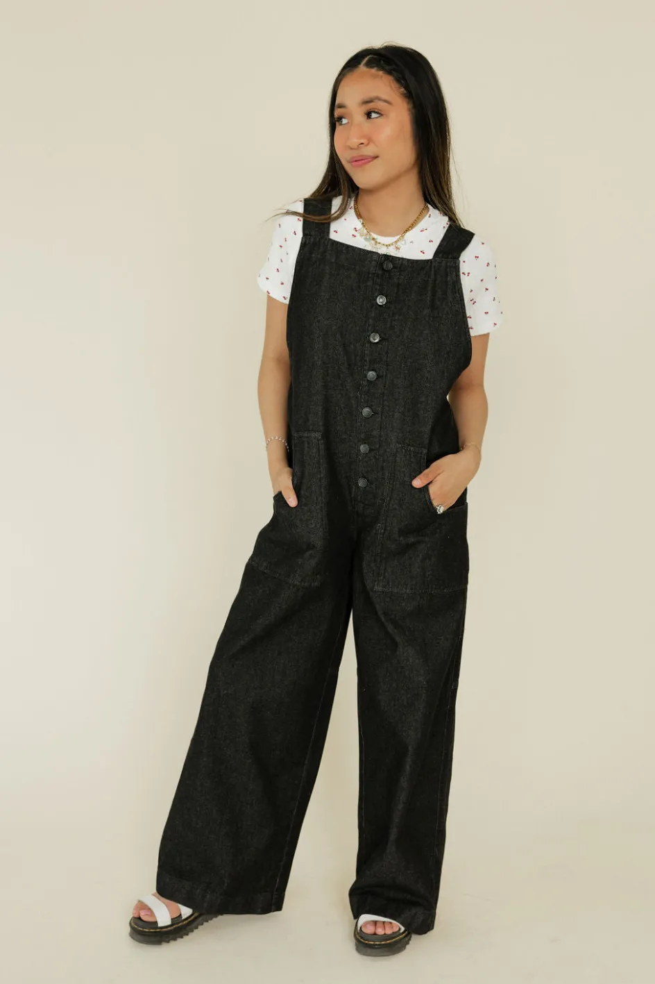 Sweet Lovely by Jen Bradford Overalls-Vintage Black New