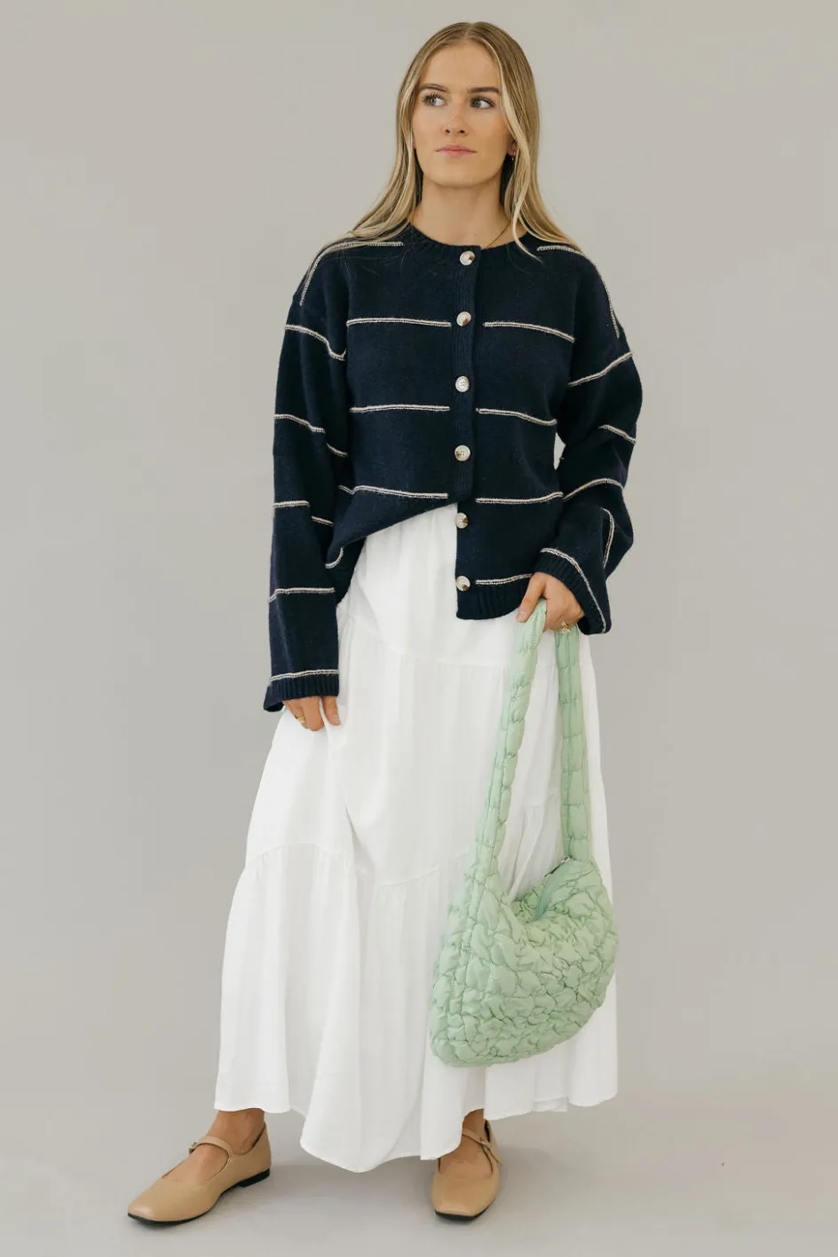 Buttermelon Brett Cardigan-Navy Multi Blue New