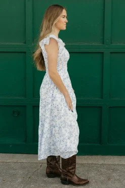 Mine and E&M Briana Dress- Floral Blue Fashion