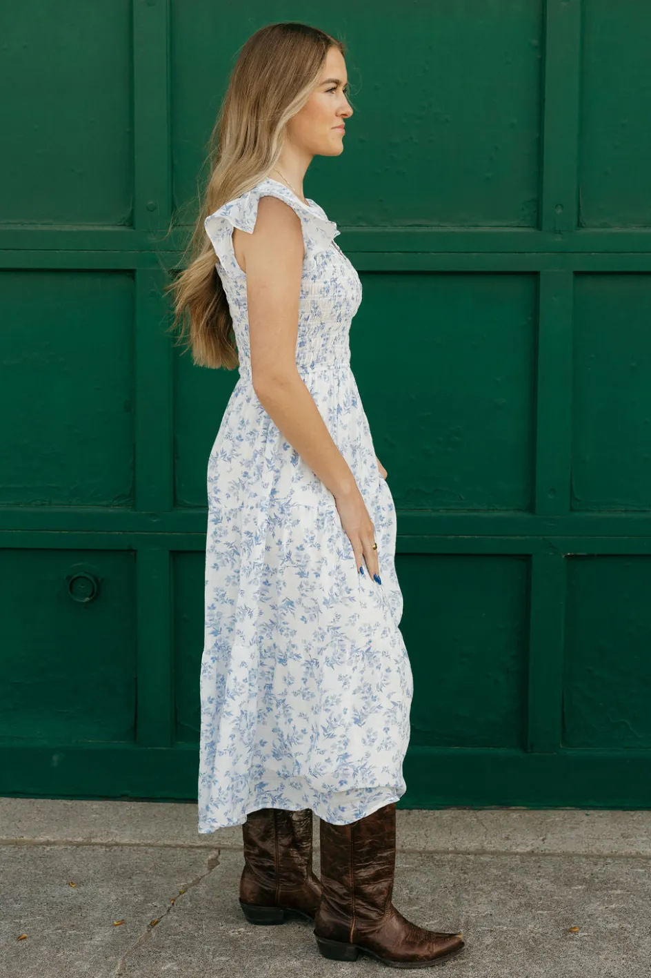 Mine and E&M Briana Dress- Floral Blue Fashion