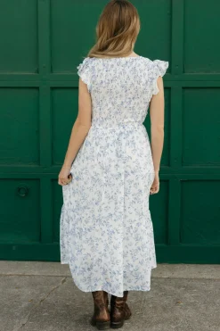 Mine and E&M Briana Dress- Floral Blue Fashion
