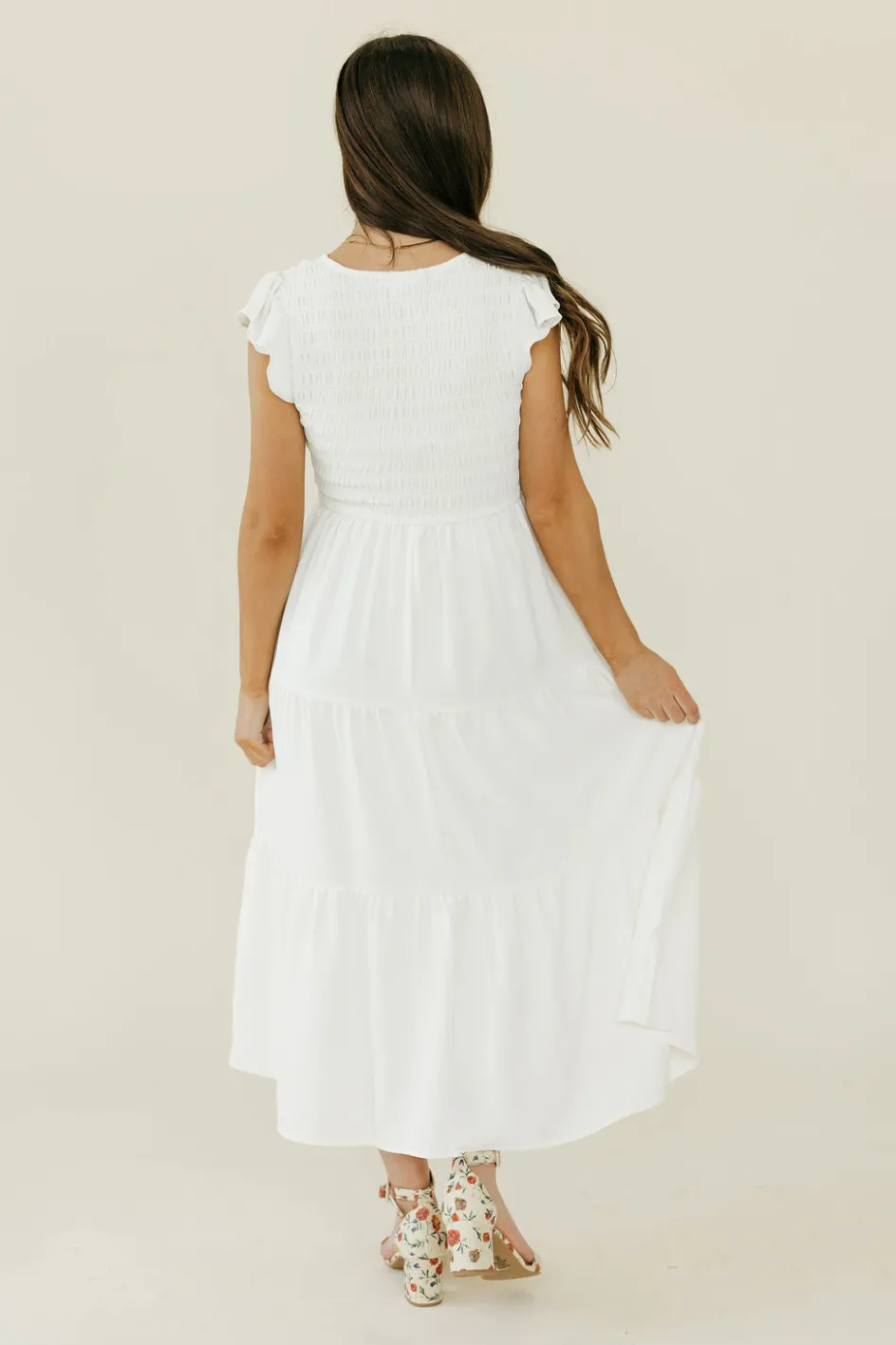 Blu Pepper Briana Dress-Ivory White Online