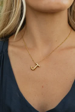 Ali Express Bubble Initial Necklace-Gold Fashion