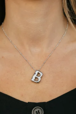 Ali Express Bubble Initial Necklace-Silver New