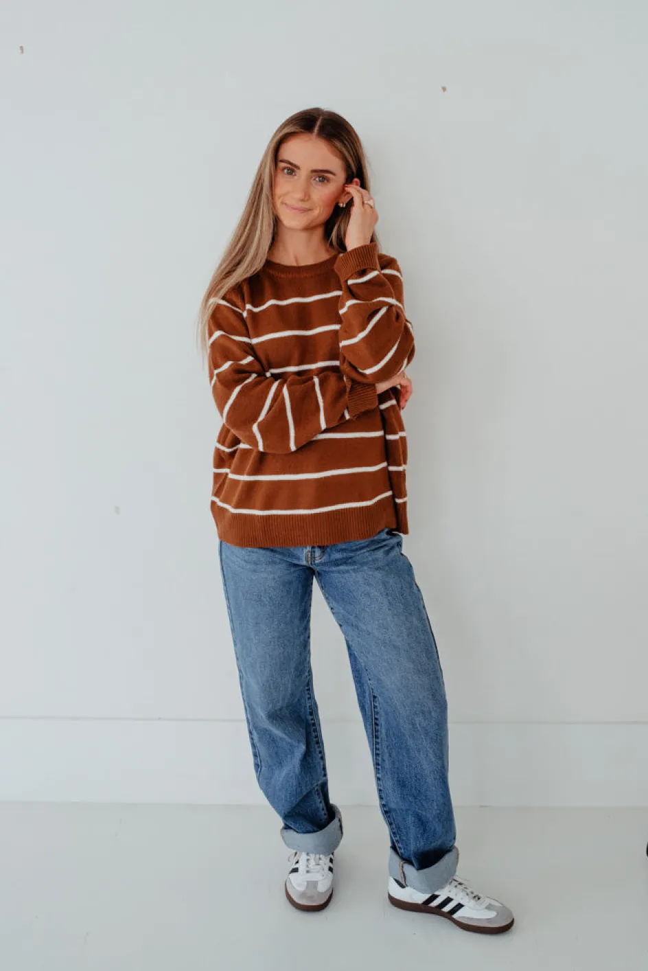Dongguan Huoyoung Apparel Co Caitie Sweater-/Ivory Brown Sale