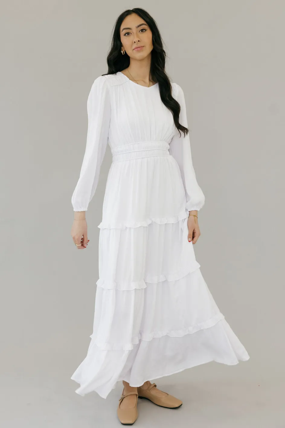 Tea N Rose Calabran Dress- White Hot