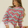 Dongguan Huoyoung Apparel Co Candy Cane Lane Sweater- Multi Pink Online