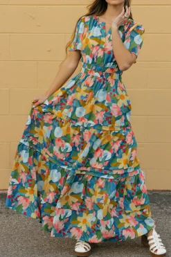 Dongguan Huoyoung Apparel Co Caribbean Dress- Multi Blue Sale