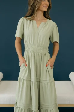 Dongguan Huoyoung Apparel Co Caribbean Dress-Sage Green Discount