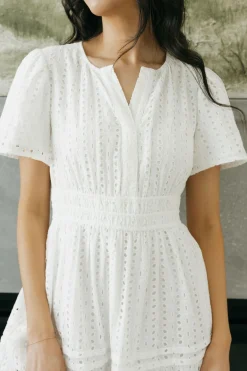 Dongguan Huoyoung Apparel Co Caribbean Dress- Eyelet White Hot
