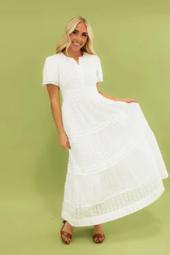 Dongguan Huoyoung Apparel Co Caribbean Dress- Eyelet White Hot