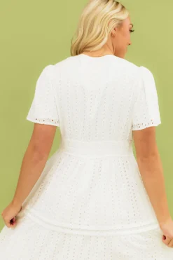 Dongguan Huoyoung Apparel Co Caribbean Dress- Eyelet White Hot