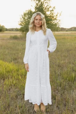 Tea N Rose Caroline Dress- White Online