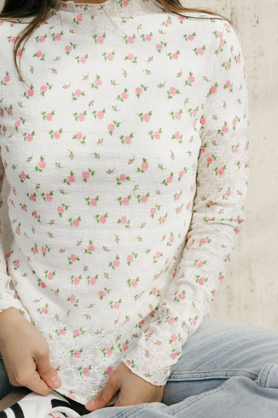 Rareraw Charlotte Top-Cream Floral White Fashion