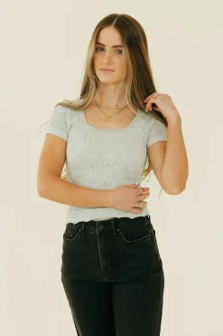 Hem & Thread Chelsey Top-Sage Green Clearance