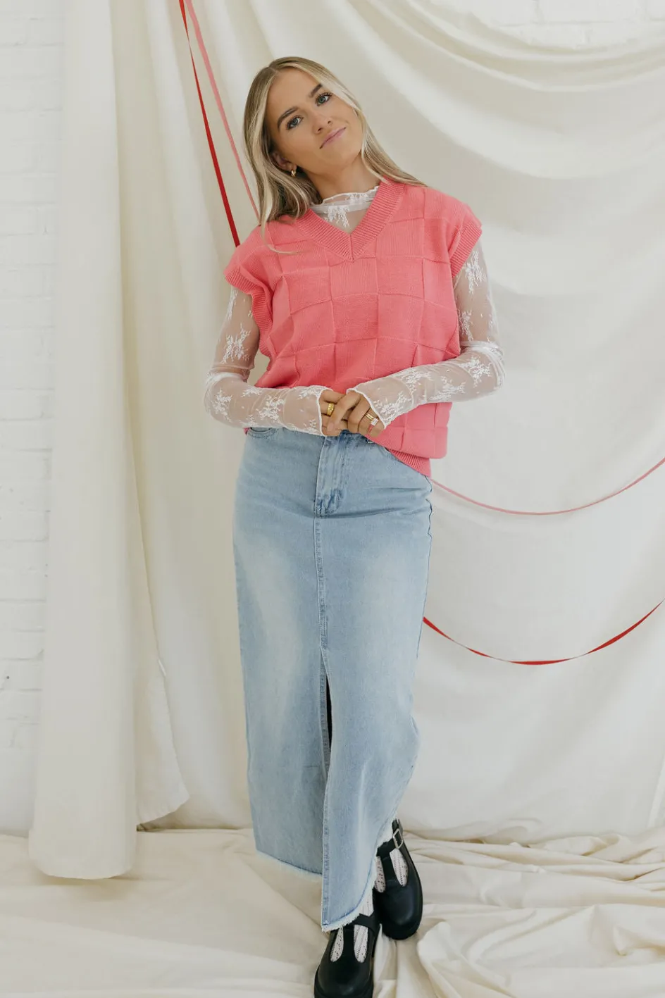 Dongguan Huoyoung Apparel Co Cherished Sweater Vest- Pink Hot