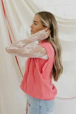 Dongguan Huoyoung Apparel Co Cherished Sweater Vest- Pink Hot