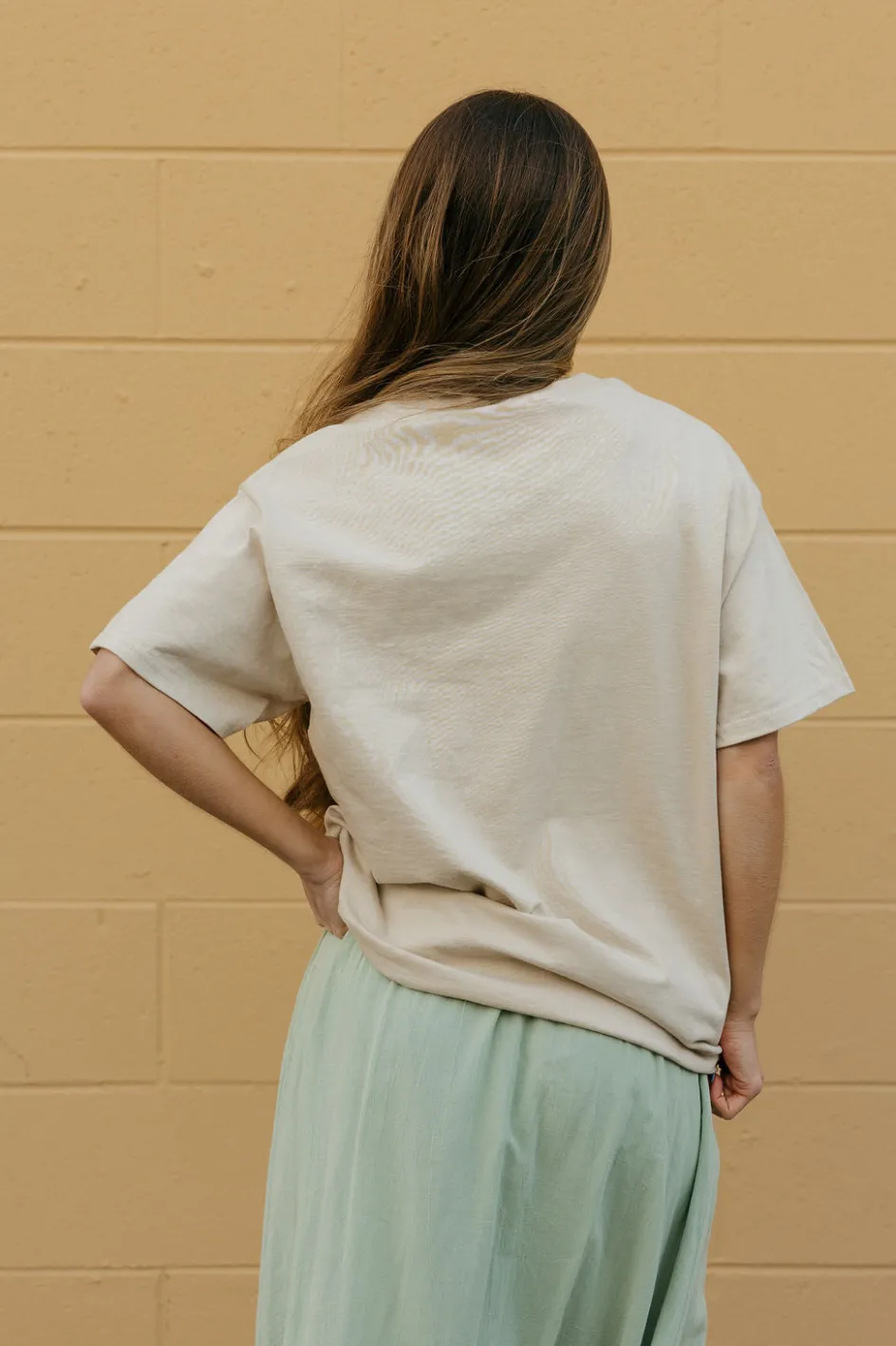 Blume + Co Cherry Stamps Tee-Sand Neutral Sale