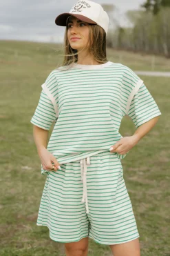 Polagram Colbie Top-Ivory/ Green Clearance