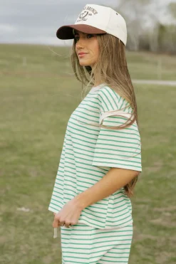 Polagram Colbie Top-Ivory/ Green Clearance