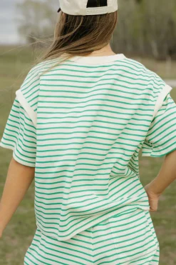 Polagram Colbie Top-Ivory/ Green Clearance
