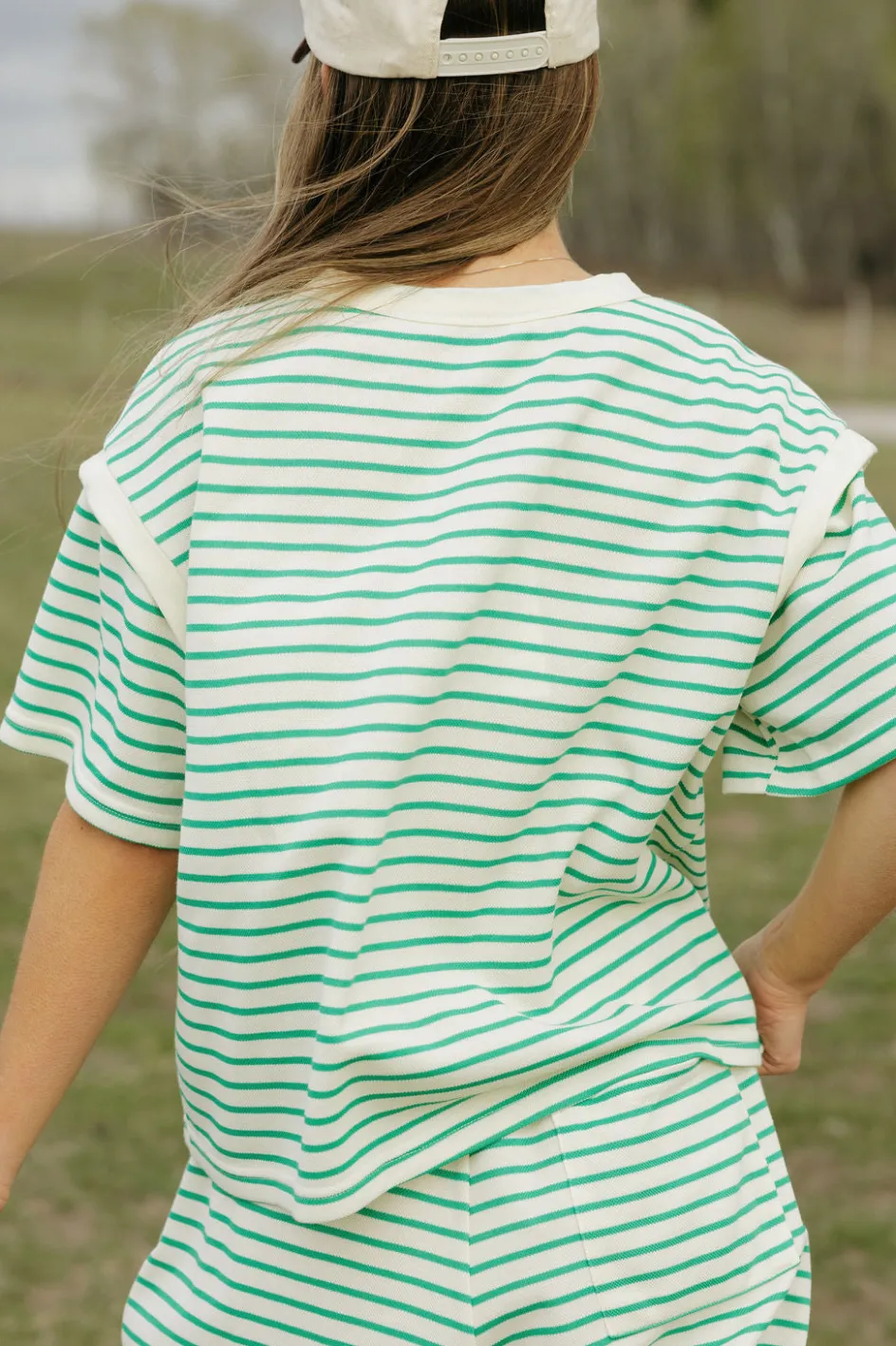 Polagram Colbie Top-Ivory/ Green Clearance