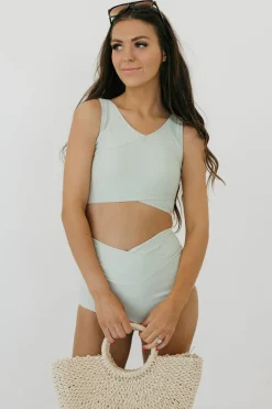 Coral Reef Odyssey Top-Sage Green Fashion