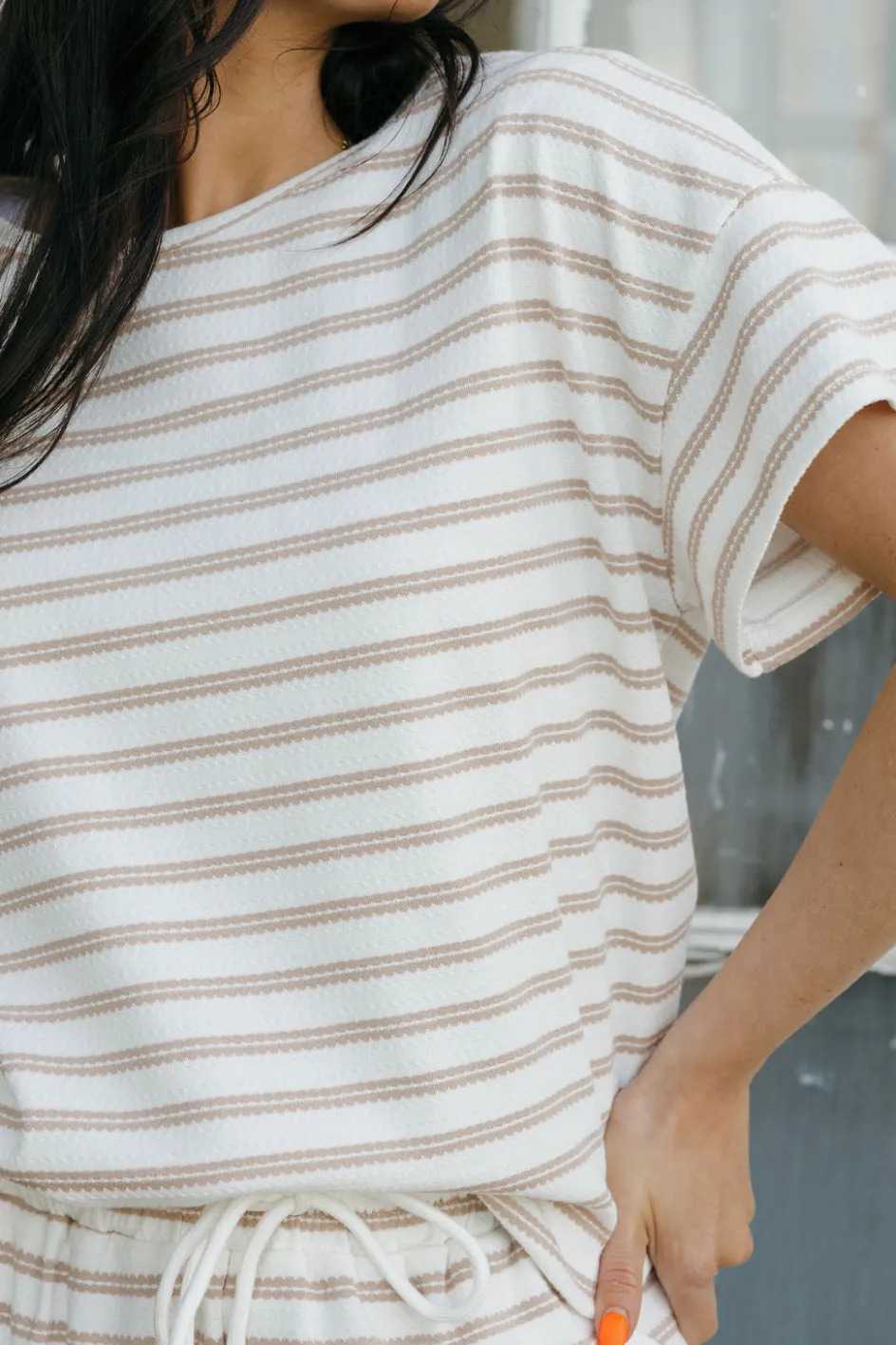 Polagram Corrie Top-Ivory/Taupe Neutral Discount