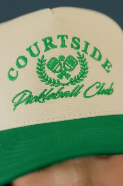 Fashion City Courtside Pickleball Club Trucker Hat- Cream/Green Online